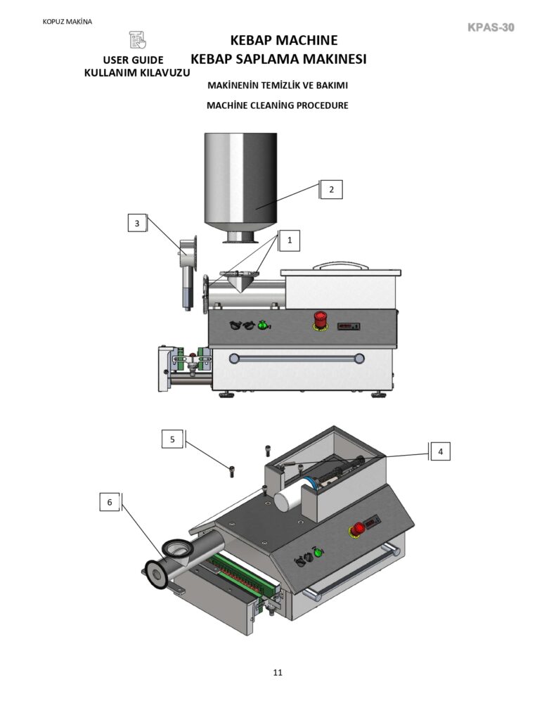 Individual user manuals for each machine